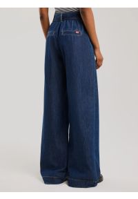 Big-Star - Jeansy damskie wide z paskiem granatowe Julii 550. Okazja: na co dzień. Stan: podwyższony. Kolor: niebieski. Długość: długie. Styl: casual, klasyczny, elegancki #6