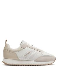 Calvin Klein Sneakersy Low Top Lace Up Repr HM0HM01170 Beżowy. Kolor: beżowy. Materiał: skóra