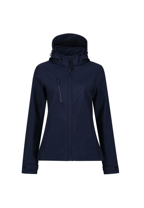 Regatta - Kurtka Damska Venturer 3 Layer Hooded Soft Shell Jacket. Kolor: niebieski. Sport: turystyka piesza