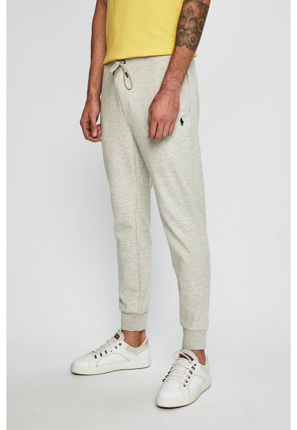 Polo Ralph Lauren - Spodnie. Okazja: na co dzień. Kolor: szary. Materiał: dzianina. Styl: casual