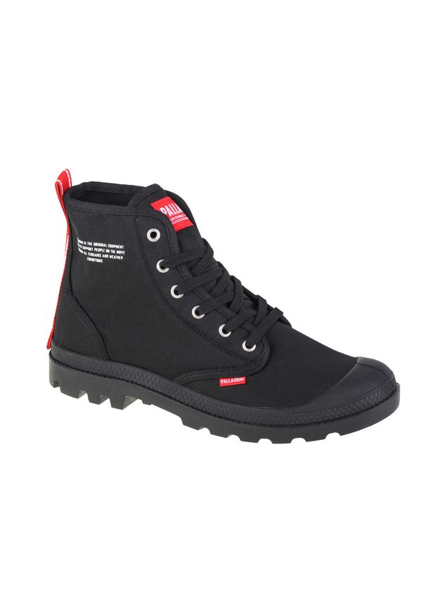 Buty sportowe Sneakersy unisex, Palladium Pampa Hi Dare. Wysokość cholewki: za kostkę. Zapięcie: sznurówki. Kolor: czarny. Materiał: guma, materiał, syntetyk. Szerokość cholewki: normalna. Sport: turystyka piesza