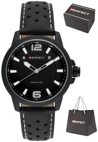 Zegarek Perfect W146-07 męski perforowany pasek 44 mm . #1