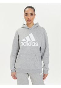 Adidas - adidas Bluza Essentials Logo IM0215 Szary Loose Fit. Kolor: szary. Materiał: bawełna