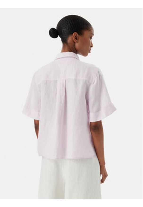 TOMMY HILFIGER - Tommy Hilfiger Koszula WW0WW48925 Fioletowy Relaxed Fit. Kolor: fioletowy. Materiał: len