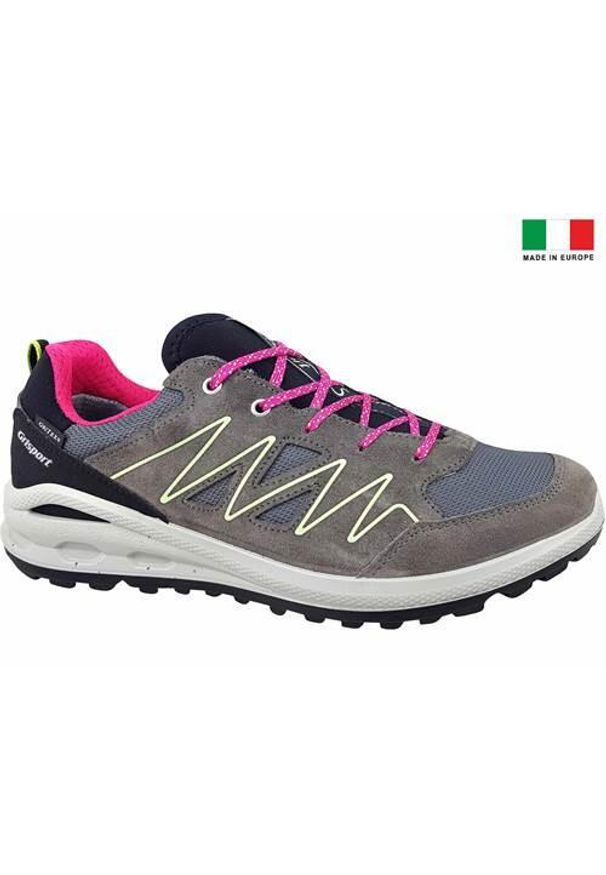 Buty trekkingowe damskie Grisport 15111V24G. Zapięcie: sznurówki. Kolor: szary. Materiał: guma, skóra, tkanina. Szerokość cholewki: normalna
