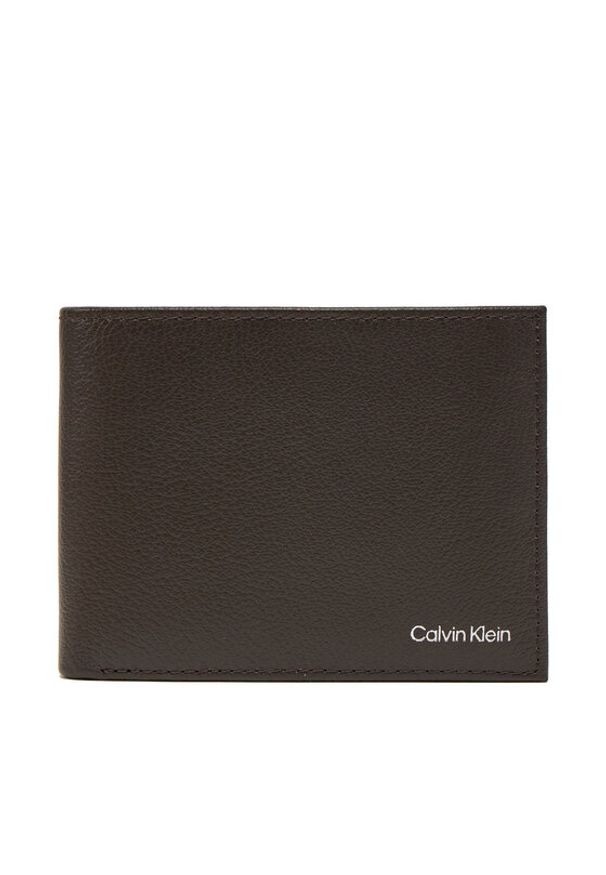 Calvin Klein Duży Portfel Męski Warmth Bifold 5cc W/Coin L K50K512790 Brązowy. Kolor: brązowy. Materiał: skóra