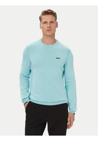 BOSS Sweter KN_Ever-X CN 50556145 Niebieski Regular Fit. Kolor: niebieski. Materiał: bawełna #1