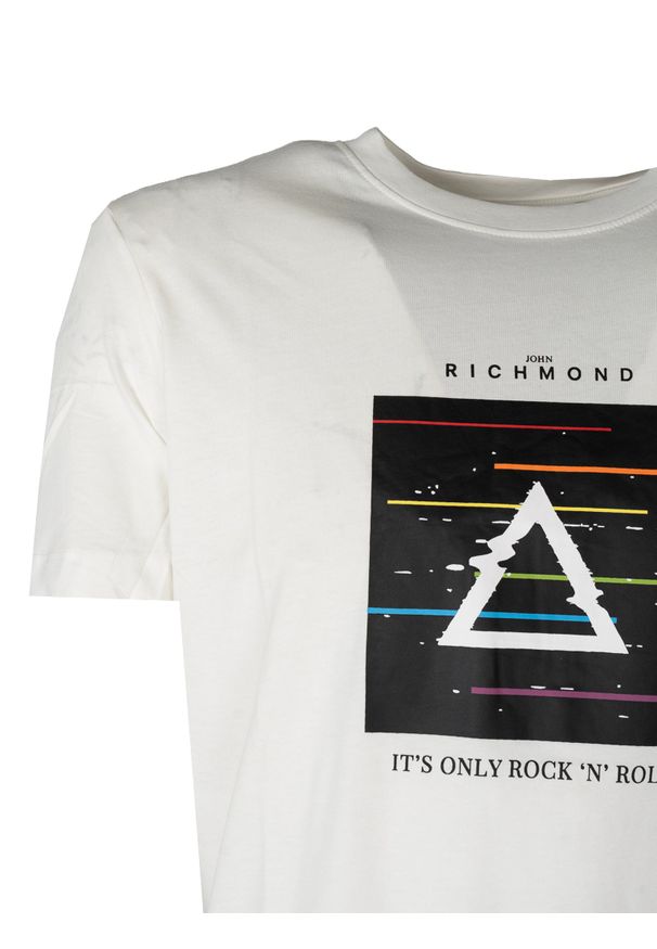 John Richmond T-Shirt | HMP25025TS | Mężczyzna | Biały. Okazja: na co dzień. Kolor: biały. Materiał: bawełna. Wzór: nadruk. Styl: casual