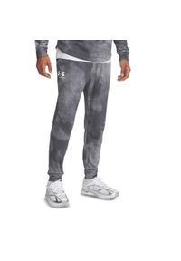 Spodnie męskie Under Armour Rival Terry Printed Jogger. Kolor: szary. Sport: fitness