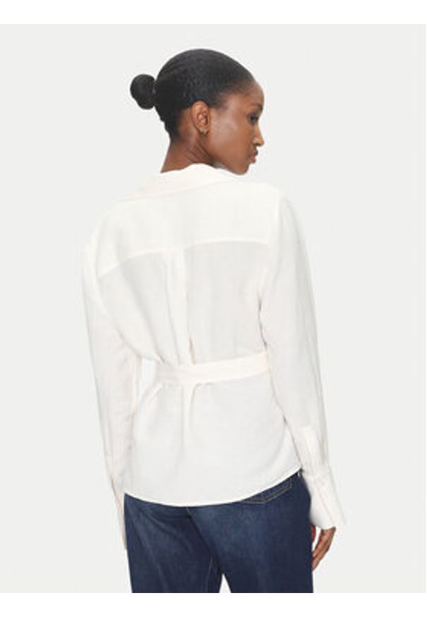 TOMMY HILFIGER - Tommy Hilfiger Koszula WW0WW44697 Écru Regular Fit. Materiał: len