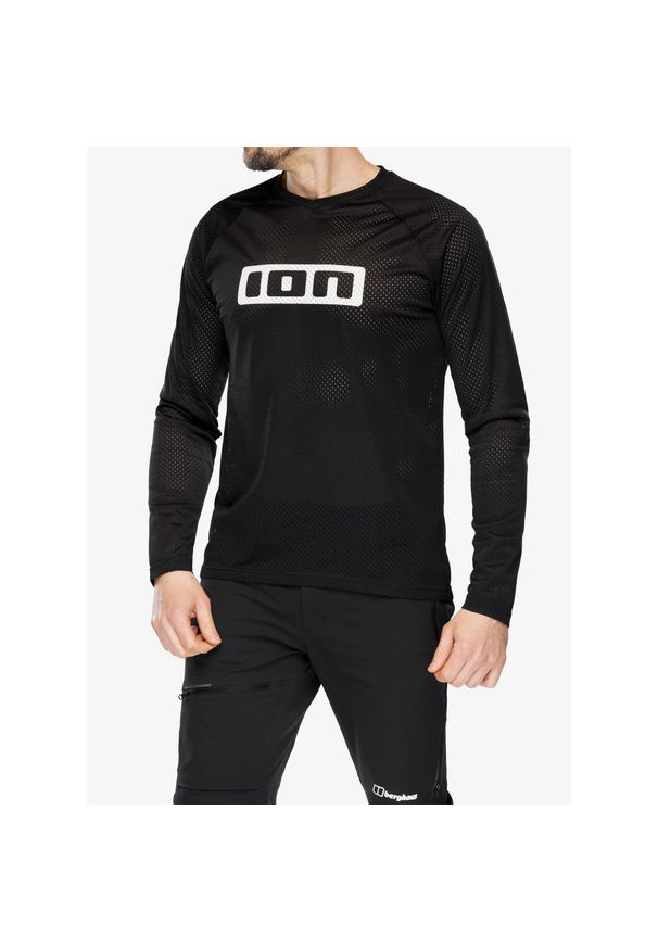 Bluza rowerowa męska ION Logo LS Jersey. Kolor: czarny. Materiał: jersey