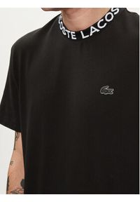 Lacoste T-Shirt TH7488 Czarny Regular Fit. Kolor: czarny. Materiał: syntetyk
