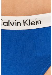 Calvin Klein Underwear - Stringi. Kolor: niebieski. Materiał: bawełna, dzianina, elastan. Wzór: nadruk #3