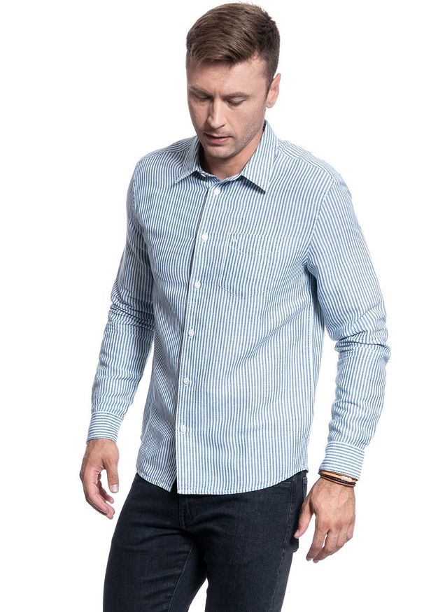 Wrangler - KOSZULA MĘSKA WRANGLER LS 1PKT SHIRT REAL WHITE W5A9LOXW1 112130088