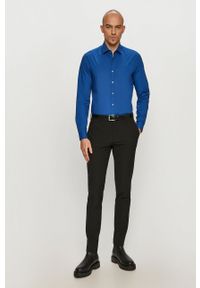Calvin Klein - Koszula bawełniana. Okazja: na co dzień. Typ kołnierza: kołnierzyk klasyczny. Kolor: niebieski. Materiał: bawełna. Długość rękawa: długi rękaw. Długość: długie. Styl: elegancki, casual, klasyczny #3