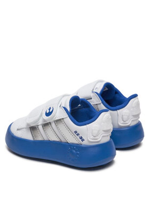 Adidas - adidas Sneakersy Star Wars Grand Court 2.0 IH1139 Biały. Kolor: biały. Materiał: skóra. Wzór: motyw z bajki