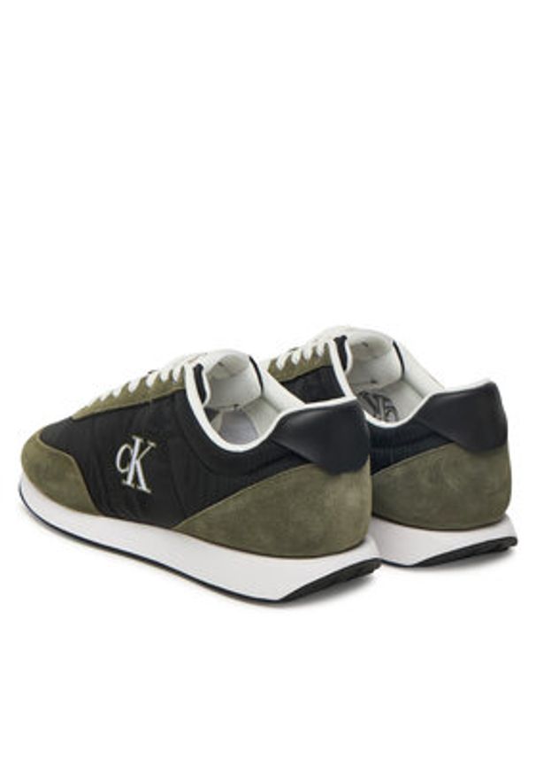 Calvin Klein Sneakersy Retro Runner Ess Mix Mat YM0YM01361 Czarny. Kolor: czarny. Materiał: skóra, zamsz