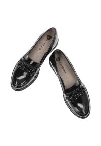 Czarne Półbuty Armodo Skórzane Eleganckie Buty. Kolor: czarny. Materiał: skóra. Szerokość cholewki: normalna. Styl: elegancki #5