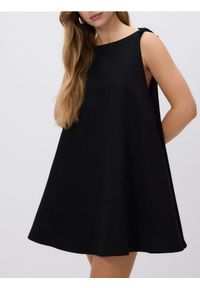 Reserved - Sukienka mini - czarny. Kolor: czarny. Materiał: len, wiskoza, tkanina. Długość: mini #1