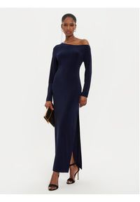 NORMA KAMALI Sukienka koktajlowa KK2243PLE35951 Granatowy Slim Fit. Kolor: niebieski. Materiał: syntetyk. Styl: wizytowy