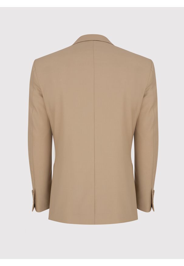 Pako Lorente - PAKO LORENTE – Beżowa garniturowa marynarka męska z wełną. Kolor: beżowy. Materiał: wełna. Styl: elegancki