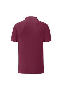 FRUIT OF THE LOOM - Koszulka Polo Męska Dopasowana. Typ kołnierza: polo. Kolor: czerwony, brązowy, wielokolorowy. Materiał: poliester, bawełna