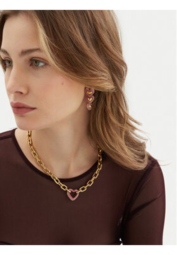 Guess Kolczyki JUBE05 002JW Różowy. Materiał: metalowe. Kolor: różowy