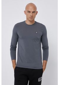 EA7 Emporio Armani - Longsleeve. Okazja: na co dzień. Kolor: szary. Materiał: dzianina. Długość rękawa: długi rękaw. Wzór: gładki. Styl: casual #1