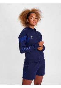 Damska bluza z kapturem na zamek błyskawiczny Hummel Travel. Typ kołnierza: kaptur. Kolor: niebieski. Sport: fitness #2