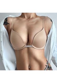 Intica - Biustonosz push-up modelujący z elastycznego materiału na co dzień i wyjątkowe okazje Nives. Kolor: beżowy. Materiał: materiał. Rodzaj stanika: push-up #4