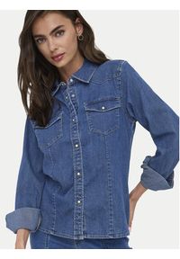 only - ONLY Koszula jeansowa Sasia 15352339 Niebieski Slim Fit. Kolor: niebieski. Materiał: bawełna #5