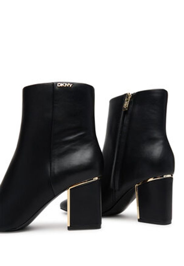 DKNY Botki Cianna K3570036 Czarny. Kolor: czarny. Materiał: skóra