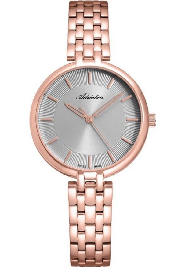 Zegarek Adriatica Zegarek damski Adriatica A3763.9117Q różowe złoto. Kolor: złoty, wielokolorowy, różowy
