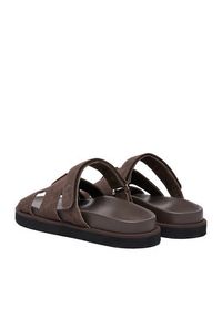 Gino Rossi - GINO ROSSI Klapki C-CLB-P1927A Brązowy ciemny. Kolor: brązowy. Materiał: skóra, zamsz #4