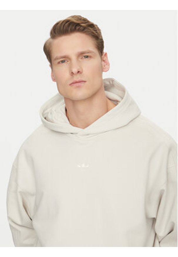 Adidas - adidas Bluza Premium Essentials JD3299 Beżowy Loose Fit. Kolor: beżowy. Materiał: bawełna