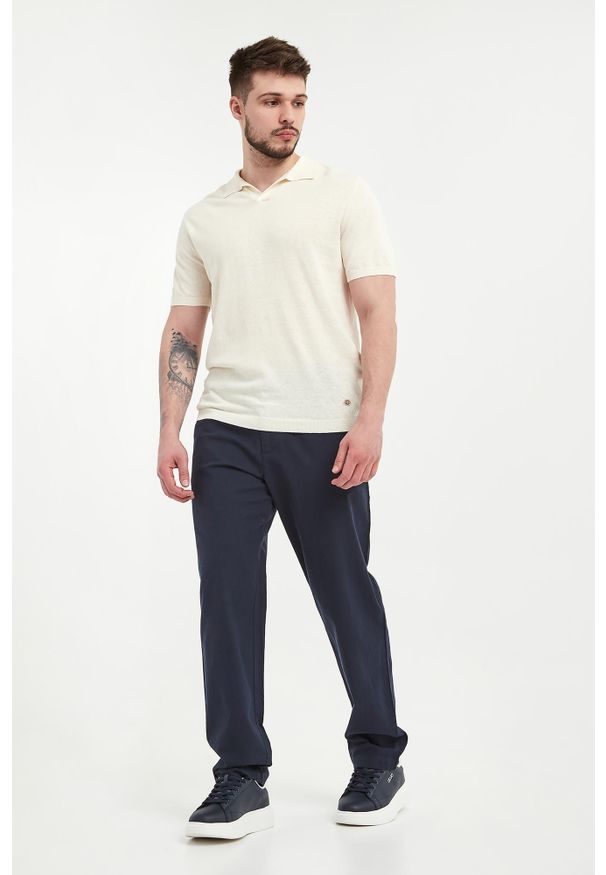 Liu Jo - Polo męskie lniane LIU JO. Typ kołnierza: polo. Materiał: len