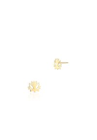 W.KRUK - Kolczyki złote kwiat lotosu. Materiał: złote. Kolor: złoty. Wzór: kwiaty #1