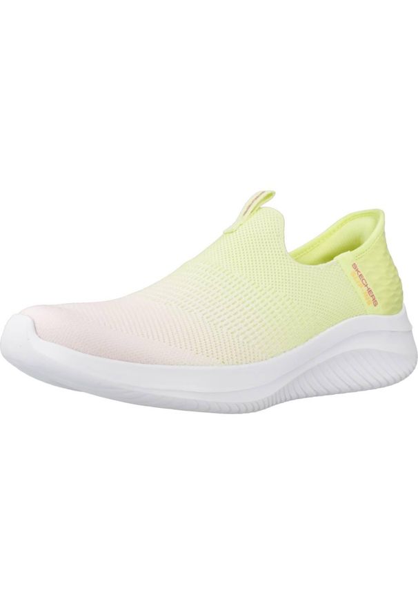 skechers - Tenisówki Skechers Model Slip Ins: Ultra Flex 3.0 Kolor żółty. Kolor: żółty. Materiał: tkanina. Model: Skechers Sport. Sport: turystyka piesza