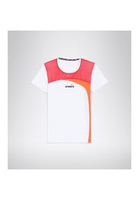 Koszulka do tenisa z krótkim rekawem damska Diadora L. SS T-SHIRT optical white. Kolor: biały. Długość rękawa: krótki rękaw. Długość: krótkie. Sport: tenis #1