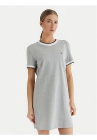 Calvin Klein Jeans Sukienka codzienna LV047F248G Szary Relaxed Fit. Okazja: na co dzień. Kolor: szary. Materiał: bawełna. Typ sukienki: proste. Styl: casual #1
