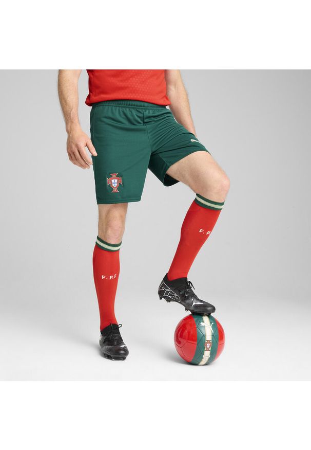 Puma - Męskie szorty Portugalia 2025 PUMA Blessing Green Sugared Almond Beige. Kolor: zielony, wielokolorowy, beżowy. Sport: piłka nożna