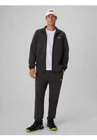 4f - 4F Bluza dresowa regular bez kaptura męska - szara XL. Typ kołnierza: bez kaptura. Kolor: szary. Materiał: dresówka. Styl: sportowy, klasyczny #2