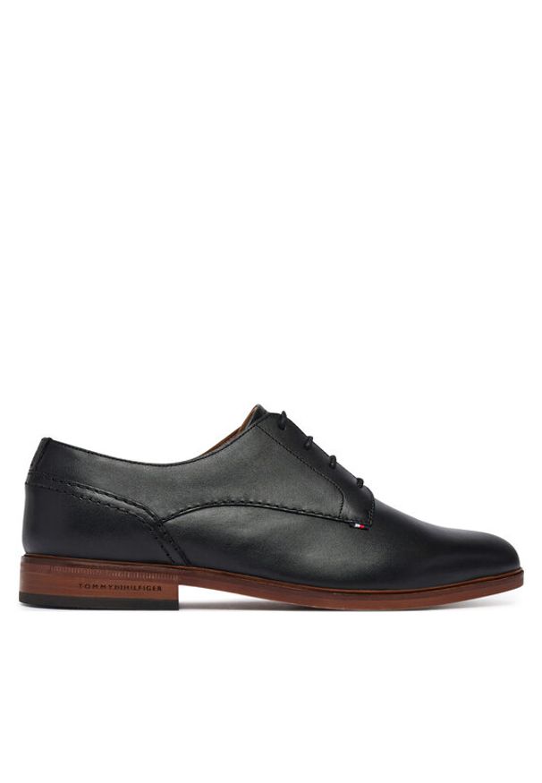 TOMMY HILFIGER - Tommy Hilfiger Półbuty Hilfiger Leather Dress Shoe FM0FM05777 Czarny. Kolor: czarny. Materiał: skóra