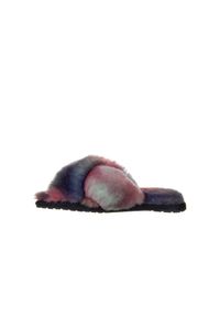 emu - Kapcie Emu Mayberry Tie Dye Sunset Purple 119136, Fiolet, Futro naturalne. Kolor: fioletowy. Materiał: skóra. Wzór: paski. Styl: elegancki