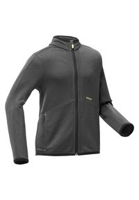 WEDZE - Bluza narciarska dla dzieci Wedze 500 zip. Kolor: szary, żółty, wielokolorowy. Materiał: materiał, elastan, poliester. Sezon: zima. Sport: narciarstwo