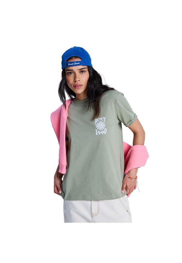 Roxy - Koszulka z krótkim rękawem dla Kobiety OCEANREGULAR Zielony. Kolor: zielony. Materiał: bawełna, tkanina. Długość rękawa: krótki rękaw. Długość: krótkie