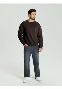 Sinsay - Bluza basic comfort fit - brązowy. Kolor: brązowy