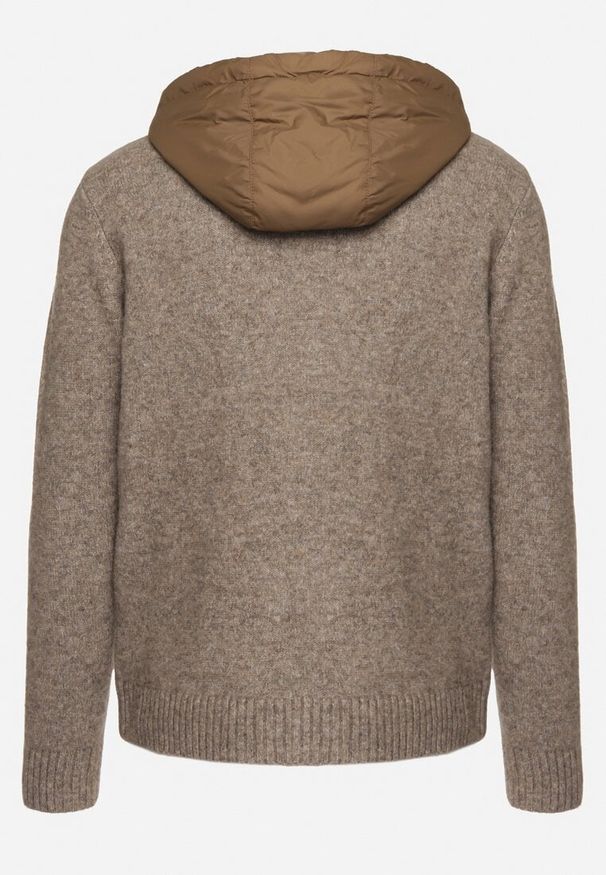 Born2be - Brązowy Kardigan z Kapturem z Dzianiny z Wiskozą Zapinany na Suwak Etalitia. Okazja: na co dzień, do pracy, na spacer. Typ kołnierza: kaptur. Kolor: brązowy. Materiał: wiskoza, dzianina. Styl: klasyczny, casual, elegancki