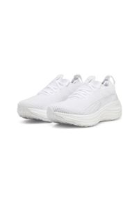 Puma - Damskie dzianinowe buty do biegania ForeverRun NITRO PUMA White Feather Gray. Kolor: wielokolorowy, szary, biały. Materiał: dzianina. Sport: bieganie