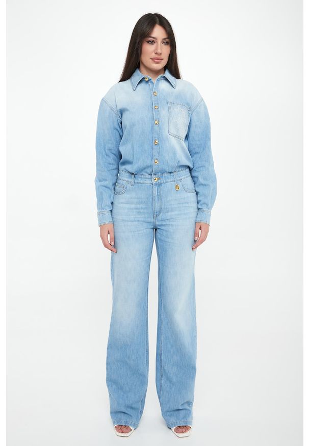 Elisabetta Franchi - Kombinezon damski z denimu ELISABETTA FRANCHI. Materiał: denim